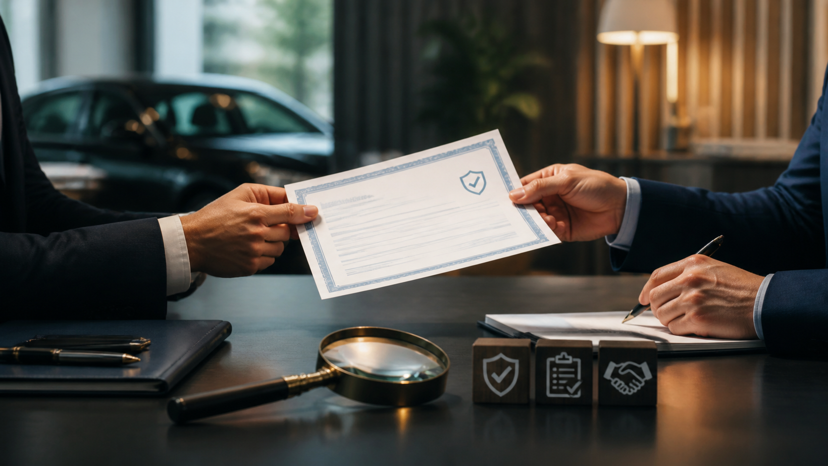 deux entreprises échangeant une attestation contrôlée