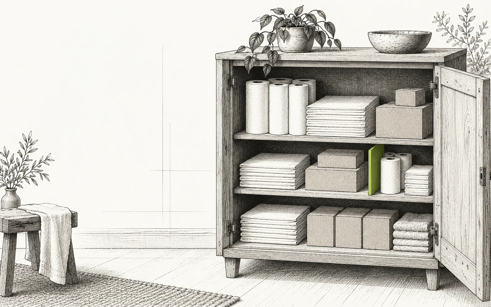 Illustration de Le placard du cabinet : moins de bazar, moins d’achats en urgence