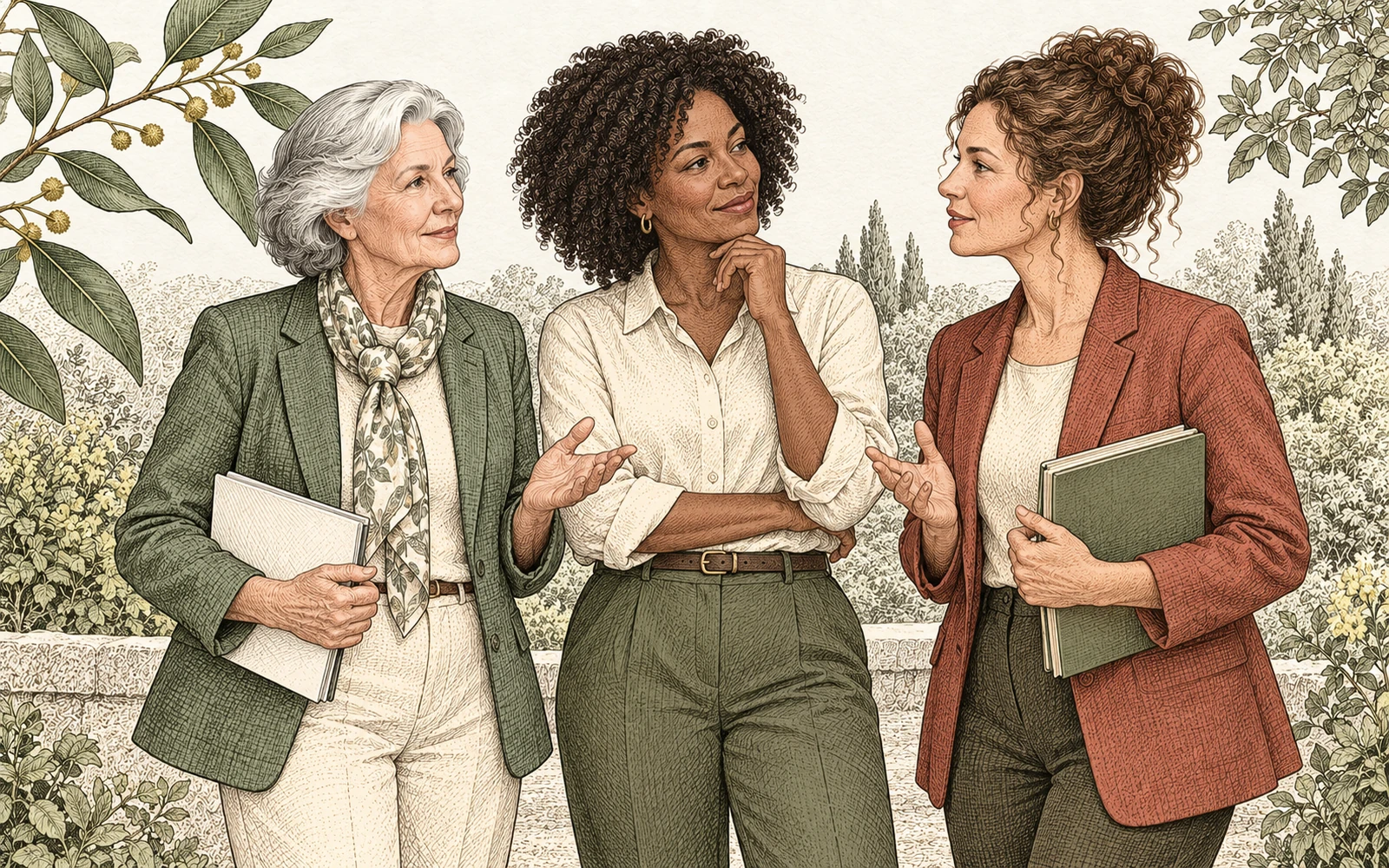 Illustration éditoriale de couverture pour « Femmes ostéopathes : comprendre les conditions d’exercice »