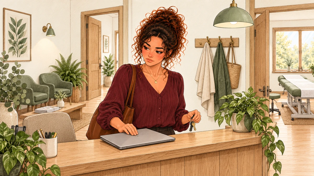 Sarah sécurise son poste avant de s’éloigner.