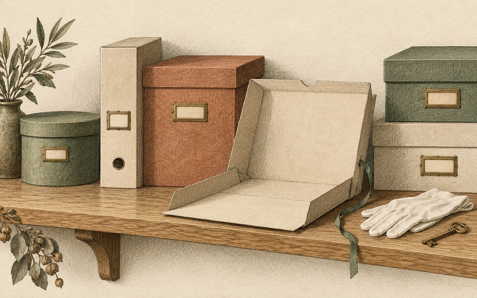 Illustration éditoriale de couverture pour « Archiver au cabinet : retrouver les documents sans tout garder partout »