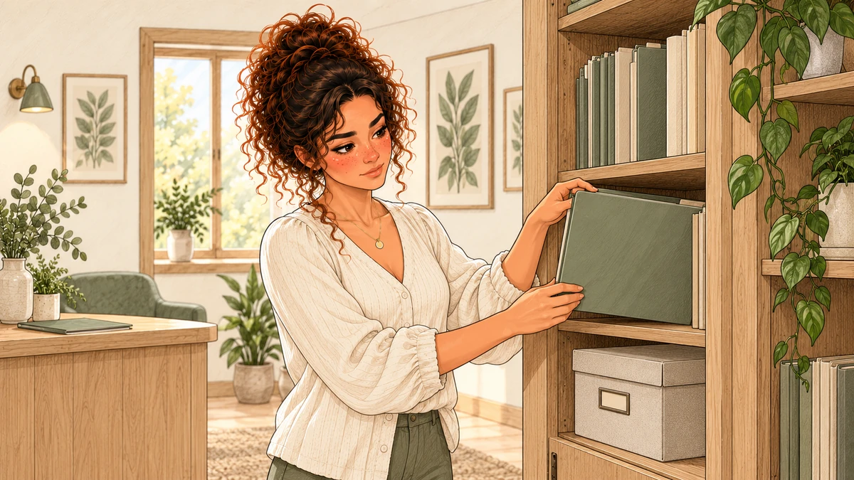 Sarah distingue les dossiers actifs de l’archive.