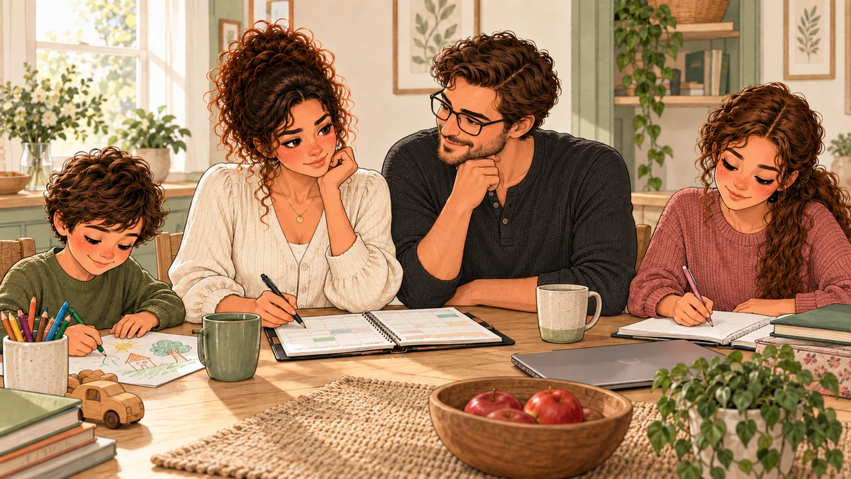 Sarah examine ses disponibilités au regard du quotidien familial.