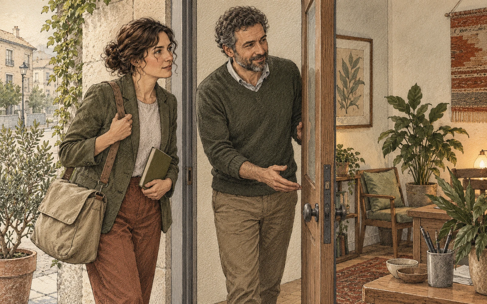 Illustration éditoriale de couverture pour « Commencer par des remplacements avant de s’installer »