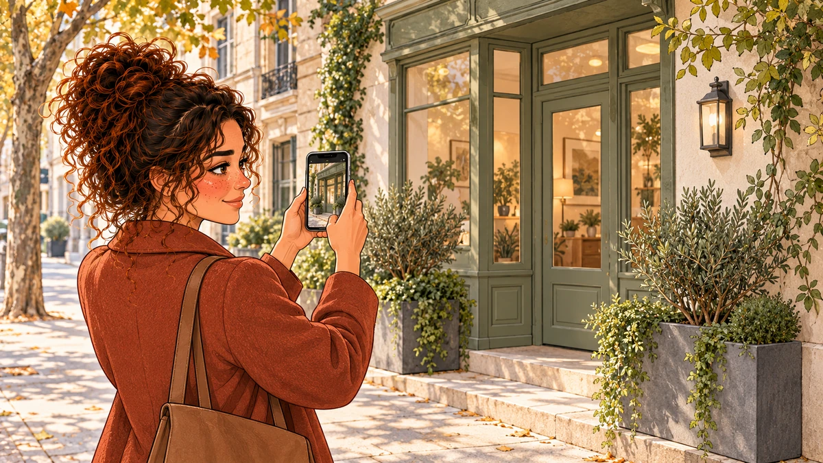 Sarah prépare une image qui aide à trouver l’entrée.