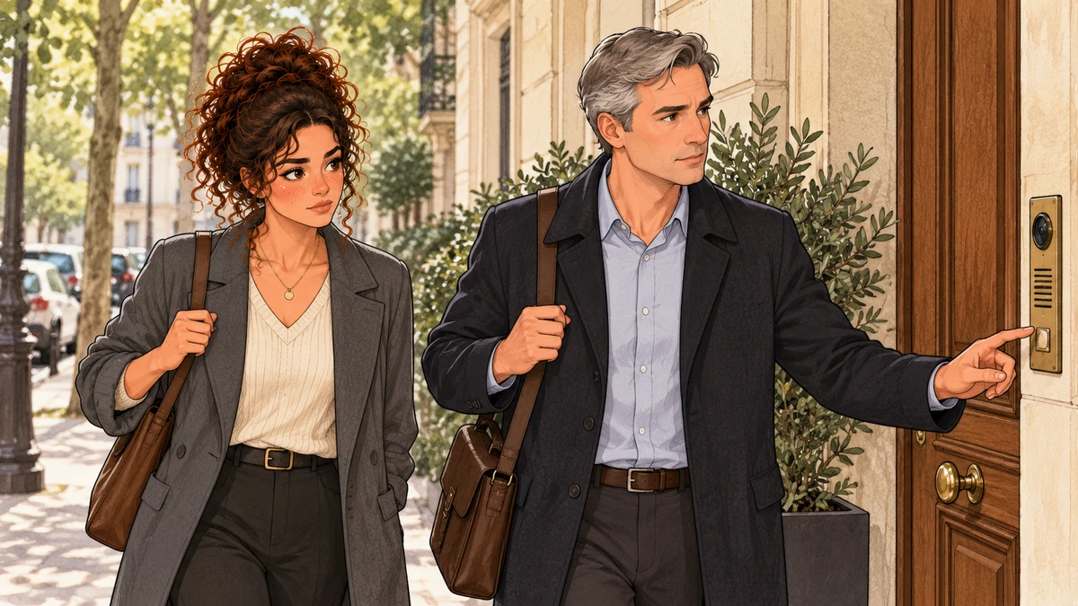 Sarah teste la façon de trouver le cabinet depuis la rue.