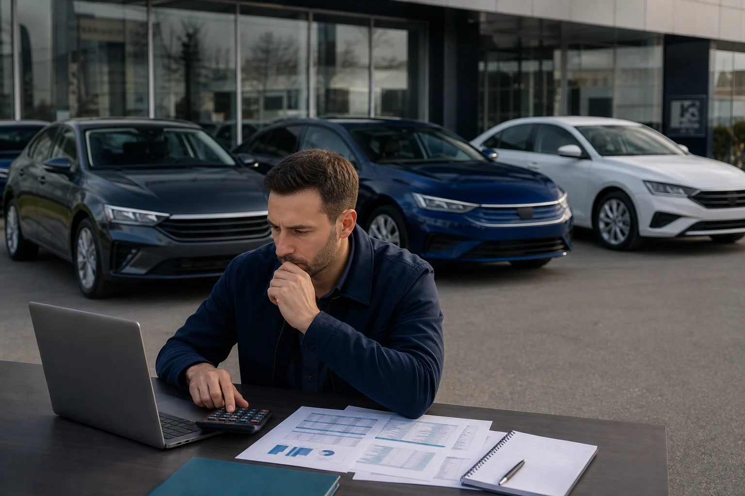 Futur chauffeur comparant le coût complet de plusieurs véhicules VTC